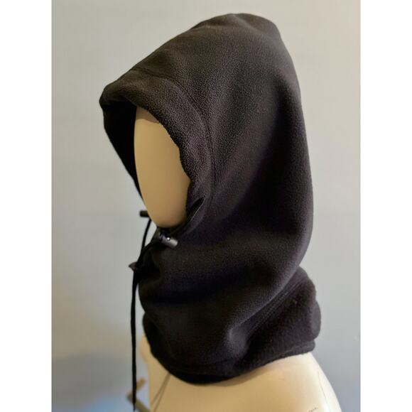 Navy Blue/Black Fleece Hood w/Drawstring sz OS (Unisex) - Picture 3 of 12